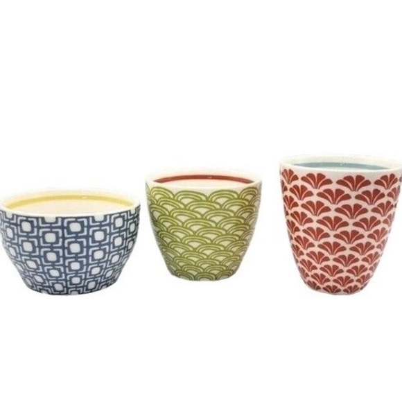 Starbucks Other - Starbucks set of 3 nesting cups mugs green red blue 8oz each 2009 New Bone China